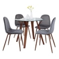 thumbnail image 1 of LumiSource Brown Folia Round Pebble Dining Set - 5 Piece, 1 of 5