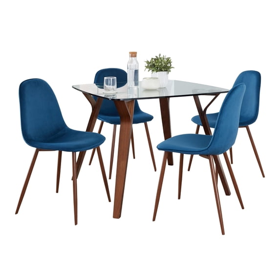 Folia Square Pebble Dining Set - 5 Piece, Small Dining Table Set for 4, Kitchen Table Chairs Set of 4, Kitchen & Dining Room Sets, Kitchen Table Sets, Dining Room Table Set for 4