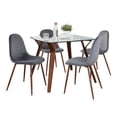 thumbnail image 1 of Folia Square Pebble Dining Set - 5 Piece, Small Dining Table Set for 4, Kitchen Table Chairs Set of 4, Kitchen & Dining Room Sets, Kitchen Table Sets, Dining Room Table Set for 4, 1 of 5