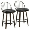 thumbnail image 1 of LumiSource Brown Riley 26" Fixed-Height Counter Stool - Set of 2, 1 of 7