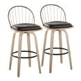 thumbnail image 1 of LumiSource Brown Riley 30" Fixed-Height Barstool - Set of 2, 1 of 4