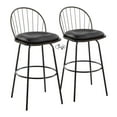 thumbnail image 1 of LumiSource Brown Riley Claire 30" Fixed-Height Barstool - Set of 2, 1 of 4