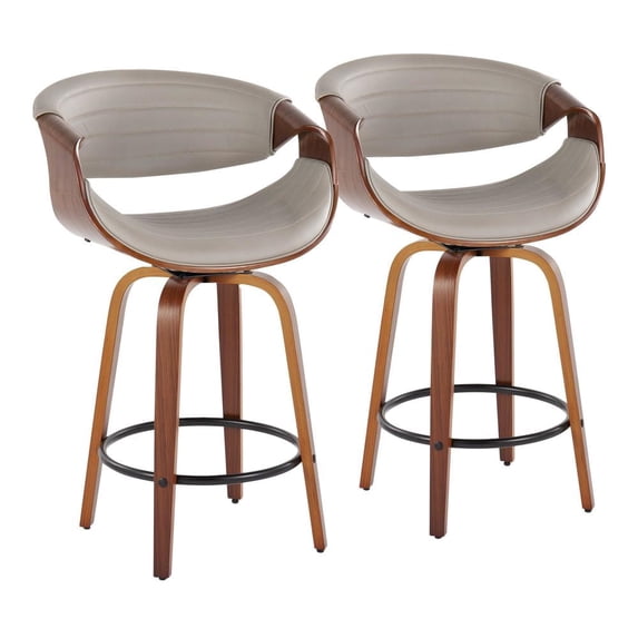Symphony Counter Stools for Kitchen Counter in Faux Leather, Counter Height Chairs, Bar Stools Set of 2, Counter Height Chairs, Bar Stools For Kitchen Island