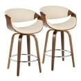 thumbnail image 1 of LumiSource Brown Symphony 26" Fixed-Height Counter Stool - Set of 2, 1 of 6
