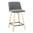 thumbnail image 1 of LumiSource Brown Toriano 24" Fixed Height Counter Stool - Set of 2, 1 of 5