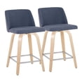 thumbnail image 1 of Toriano Counter Stools for Kitchen Counter, Counter Height Chairs, Bar Stools Set of 2, Counter Height Stools, Counter Height Chairs, Bar Stools For Kitchen Island (Blue Fabric), 1 of 6