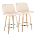 thumbnail image 1 of LumiSource Brown Toriano 24" Fixed Height Counter Stool - Set of 2, 1 of 7