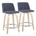 thumbnail image 1 of Toriano Counter Stools for Kitchen Counter, Counter Height Chairs, Bar Stools Set of 2, Counter Height Stools, Counter Height Chairs, Bar Stools For Kitchen Island (Blue Fabric), 1 of 5