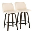 thumbnail image 1 of LumiSource Brown Toriano 26" Fixed Height Counter Stool - Set of 2, 1 of 7