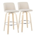 thumbnail image 1 of LumiSource Brown Toriano 30" Fixed-Height Barstool - Set of 2, 1 of 6