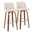 thumbnail image 1 of LumiSource Brown Toriano 30" Fixed-Height Barstool - Set of 2, 1 of 6