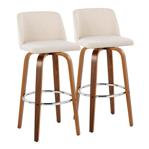 LumiSource Brown Toriano 30" Fixed-Height Barstool - Set of 2