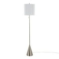 thumbnail image 1 of 64" Brushed Nickel Floor Lamp w/ Flared Base & White Linen Shade, 1 of 5