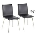 thumbnail image 1 of LumiSource Brushed Stainless Steel, Black PU Mason Upholstered Chair - Set of 2, 1 of 13