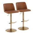 thumbnail image 1 of Toriano Adjustable Bar Stool, Gold Bar Stools, Bar Chairs, Swivel Bar Stools, Bar Stools Set of 2, 1 of 8