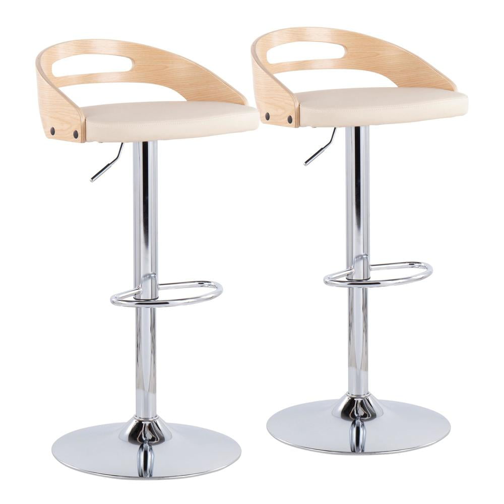 Black Walnut Swivel Upholstered Counter Stools Set