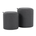 thumbnail image 1 of Lumisource Tray Nesting Ottoman Set With Charcoal Fabric OT-TRAYNEST CHARNA, 1 of 8