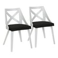 thumbnail image 1 of LumiSource Charlotte Farmhouse Dining Chairs (Set of 2) - White Wood & Charcoal Fabric, 21.75"W, Indoor Use, X-Back Design, Cushioned Seats, Stylish Farmhouse Style, 1 of 6