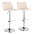 thumbnail image 1 of LumiSource Chrome, Cream PU Toriano Adjustable Bar Stool - Set of 2, 1 of 9