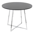 thumbnail image 1 of Cosmo Canary Dining Table, Dining Height Table, Small Dining Table for 4, Round Dinette Table, Wood Kitchen Table (Chrome Metal, Black MDF), 1 of 6