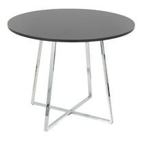 LumiSource Chrome Metal, Black MDF Canary Cosmo Dining Table