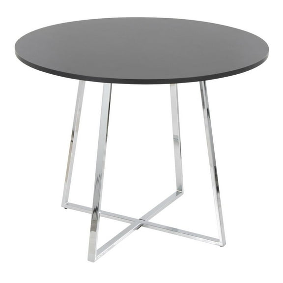 LumiSource Chrome Metal, Black MDF Canary Cosmo Dining Table