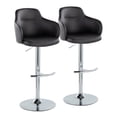 thumbnail image 1 of LumiSource Chrome Metal, Black PU Boyne Adjustable Barstool - Set of 2, 1 of 12