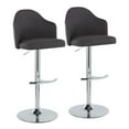 thumbnail image 1 of LumiSource Chrome Metal, Charcoal Fabric Ahoy Adjustable Barstool - Set of 2, 1 of 6