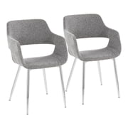 Margarite Chair, Upholstered Dining Chairs, Mid-Century Modern Dining Chair, Kitchen Chairs for Dining Table, Dining Chairs Set of 2 Grey Fabric