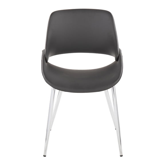 Carson Carrington  Svellingen Dining Chair with Tapered Metal Legs (Set of 2) Grey Faux Leather/Chrome Metal