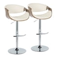thumbnail image 1 of Symphony Adjustable Bar Stool, Chrome Bar Stools, Bar Chairs, Swivel Bar Stools, Bar Stools Set of 2 (Light Grey Wood, White), 1 of 6