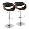 thumbnail image 1 of Symphony Adjustable Bar Stool, Chrome Bar Stools, Bar Chairs, Swivel Bar Stools, Bar Stools Set of 2 (Walnut Wood, Black), 1 of 6