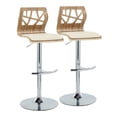 thumbnail image 1 of Folia Adjustable Bar Stool, Chrome Bar Stools, Bar Chairs, Swivel Bar Stools, Bar Stools Set of 2, 1 of 7