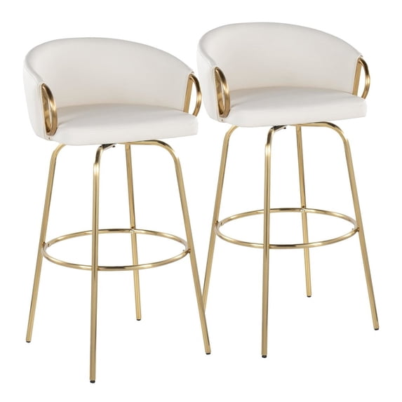 LumiSource Claire 30" Fixed-Height Barstool - Set of 2