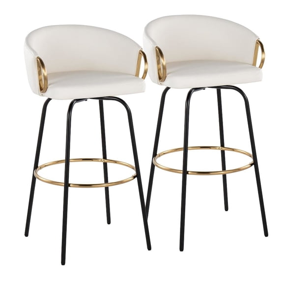 LumiSource Claire 30" Fixed-Height Barstool - Set of 2