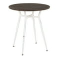 thumbnail image 1 of LumiSource Clara Industrial Round Dinette Table - 28" Bamboo Top, Espresso Finish, Metal Legs - Vintage White & Wood Grain, for Kitchen/Dining Room, 1 of 6