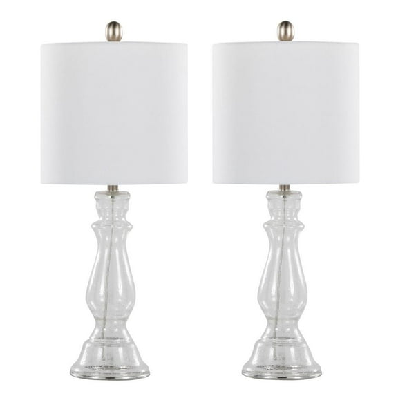 LumiSource Clear Bishop 24" Glass Table Lamp - Set of 2