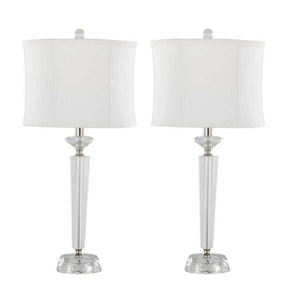 LumiSource Clear Diamond Torch 25.75" Crystal Table Lamp - Set of 2