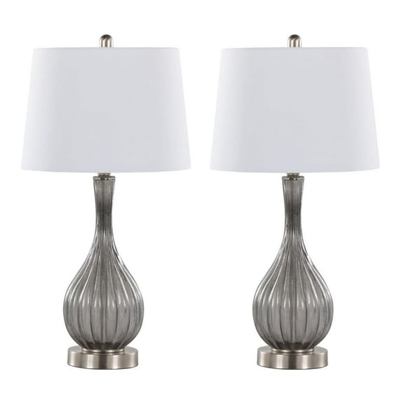 LumiSource Clear Jenny 27" Glass Table Lamp - Set of 2