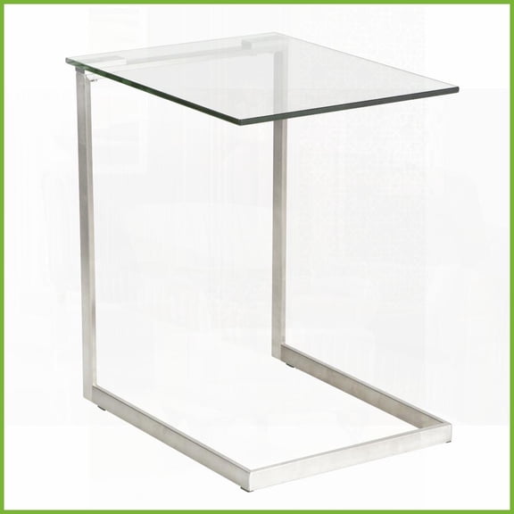 LumiSource Contemporary Coffee Table - Tempered Glass Shelf, Stainless Steel Frame, Easy-Clean & Decor-Friendly