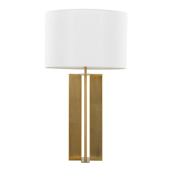 Cosmo 28" Metal Table Lamp, Desk Lamp, Table Lamp for Bedroom, Table Lamp for Nightstand, Small Table Lamp for Living Room (Antique Brass)