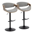 thumbnail image 1 of Curvo Adjustable Bar Stool, Chrome Bar Stools, Bar Chairs, Swivel Bar Stools, Bar Stools Set of 2, Black Bar Stools for Kitchen Counter (Light Grey), 1 of 6