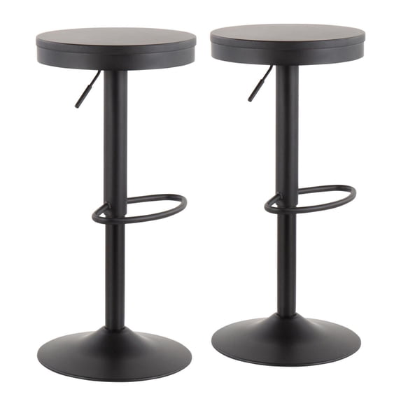 LumiSource Dakota Bar Stools, Black, Set Of 2 Stools