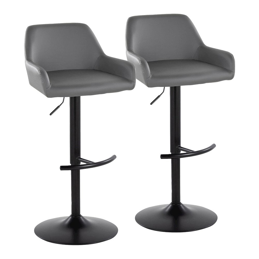 Daniella Black Adjustable Swivel Metal Barstool Set