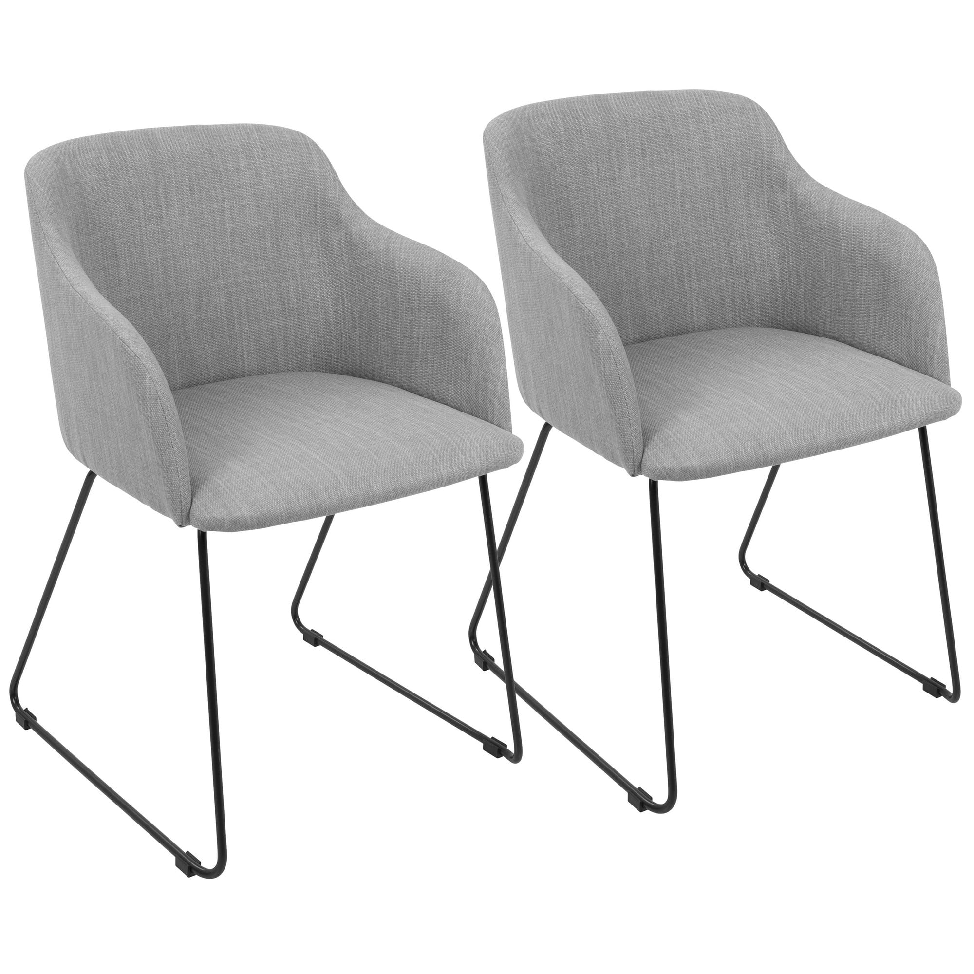 Parsons Light Grey Woven Fabric Arm Chair Set
