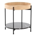 thumbnail image 1 of LumiSource Black Metal, Natural Wood, Black Marble Daniella End Table, 1 of 6