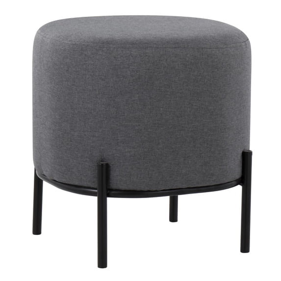 Lumisource Daniella Foot Stool With Black Metal Finish OT-DNLAFS BKGY