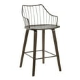 thumbnail image 1 of Winston Farmhouse Counter Stool In Dark Walnut Wood And Brown Metal, 1 of 7