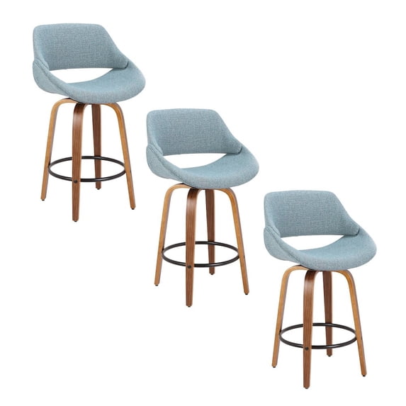 LumiSource Fabrico 26" Fixed-Height Counter Stool - Set of 3