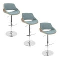 thumbnail image 1 of Fabrizzi Adjustable Bar Stools Set of 3, Chrome Bar Stools, Bar Chairs, Swivel Bar Stools Set of 3, Bar Stools Set of 3, Bar Height Stools, Bar Stools for Kitchen Counter (Blue), 1 of 6